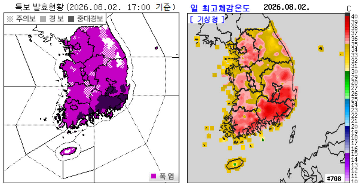 "최악 더위 덮친 날"…`42.5` 양산 등 8곳, 40도 넘었다