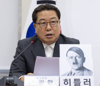 국민의힘 최고위에 걸린 '히틀러' 사진...누굴 노렸나