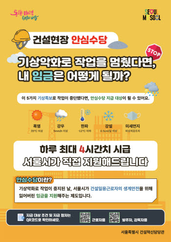 폭염에 일 멈춰도 일당 지급…서울 ‘건설 안심수당’ 문턱 낮춘다