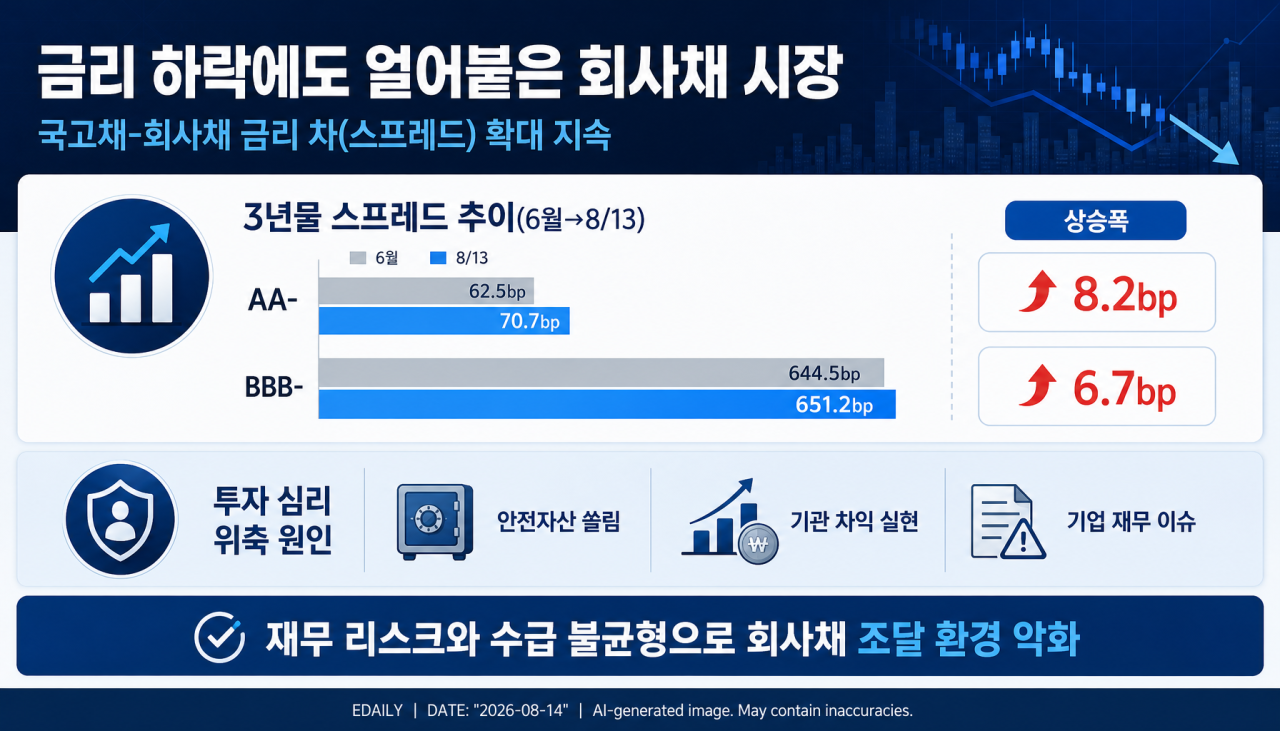금리 꺾였지만 스프레드는 ‘쑥’…회사채 투자심리 꽁꽁