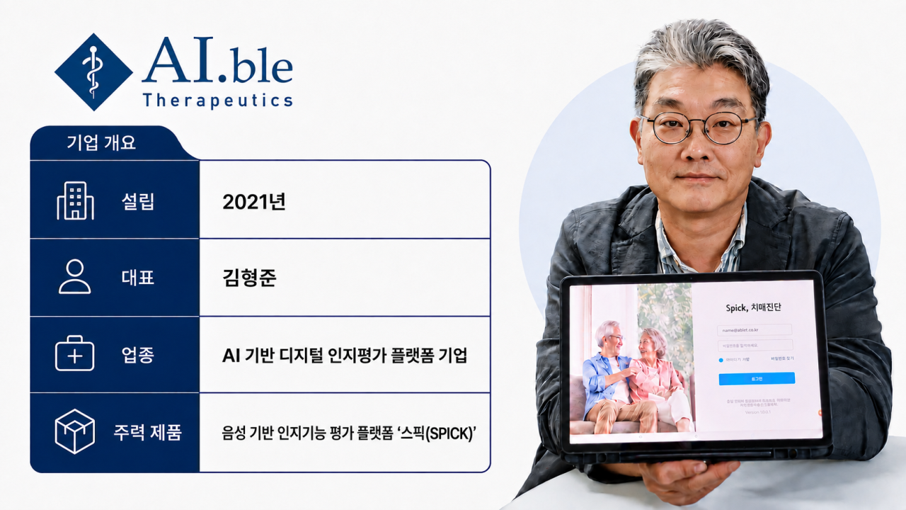 김형준 에이블테라퓨틱스 대표 “목소리로 치매 조기 선별…AI가 잡아낸다”