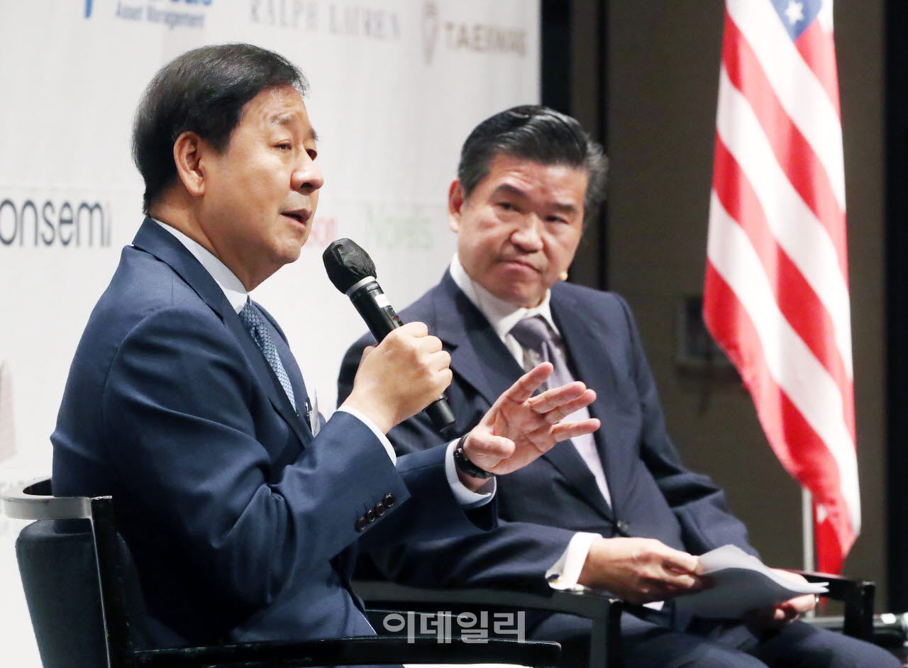 [포토] 암참(AMCHAM) 간담회 참석한 구윤철 부총리