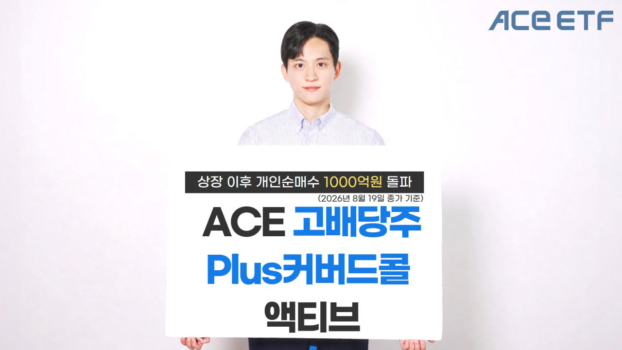 한투운용, ACE 고배당주Plus커버드콜액티브, 1000억 돌파
