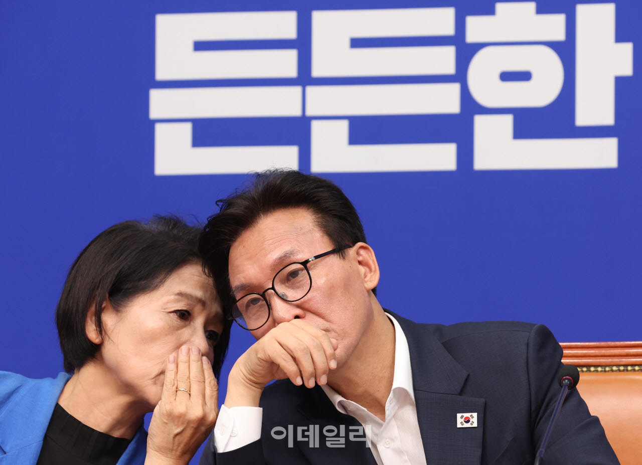 [포토]최고위, '대화하는 김민석-최민희'