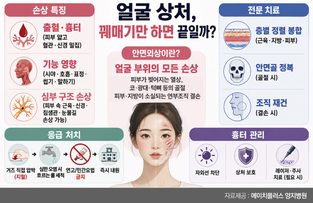 안면외상, 단순 봉합만으론 부족해... 기능과 외형 모두 고려해야