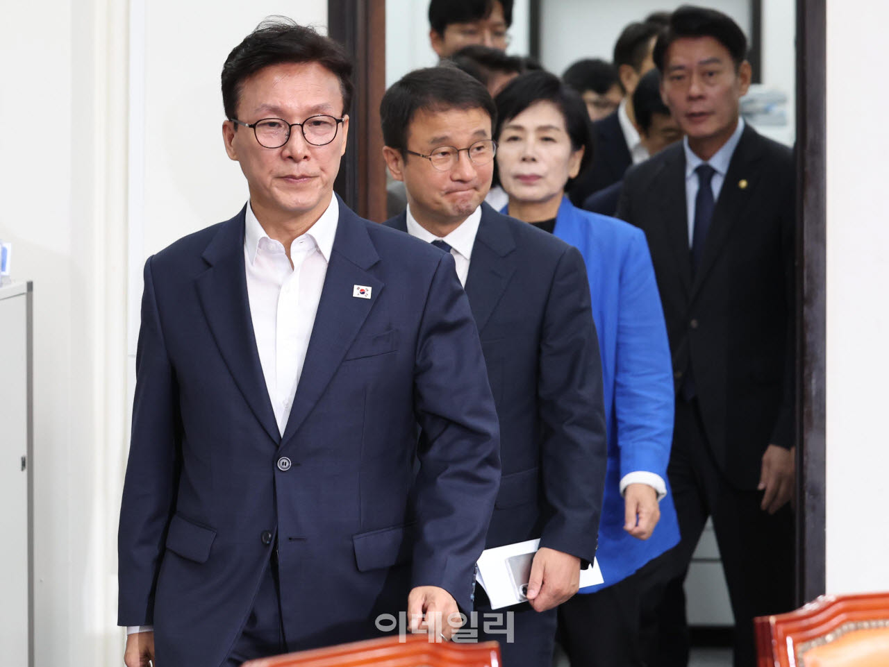 [포토]최고위 참석하는 김민석 대표-한병도 원내대표