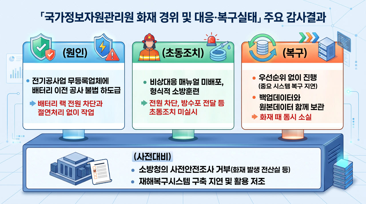 작년 국가정보자원관리원 화재…"관리부실이 초래한 인재"