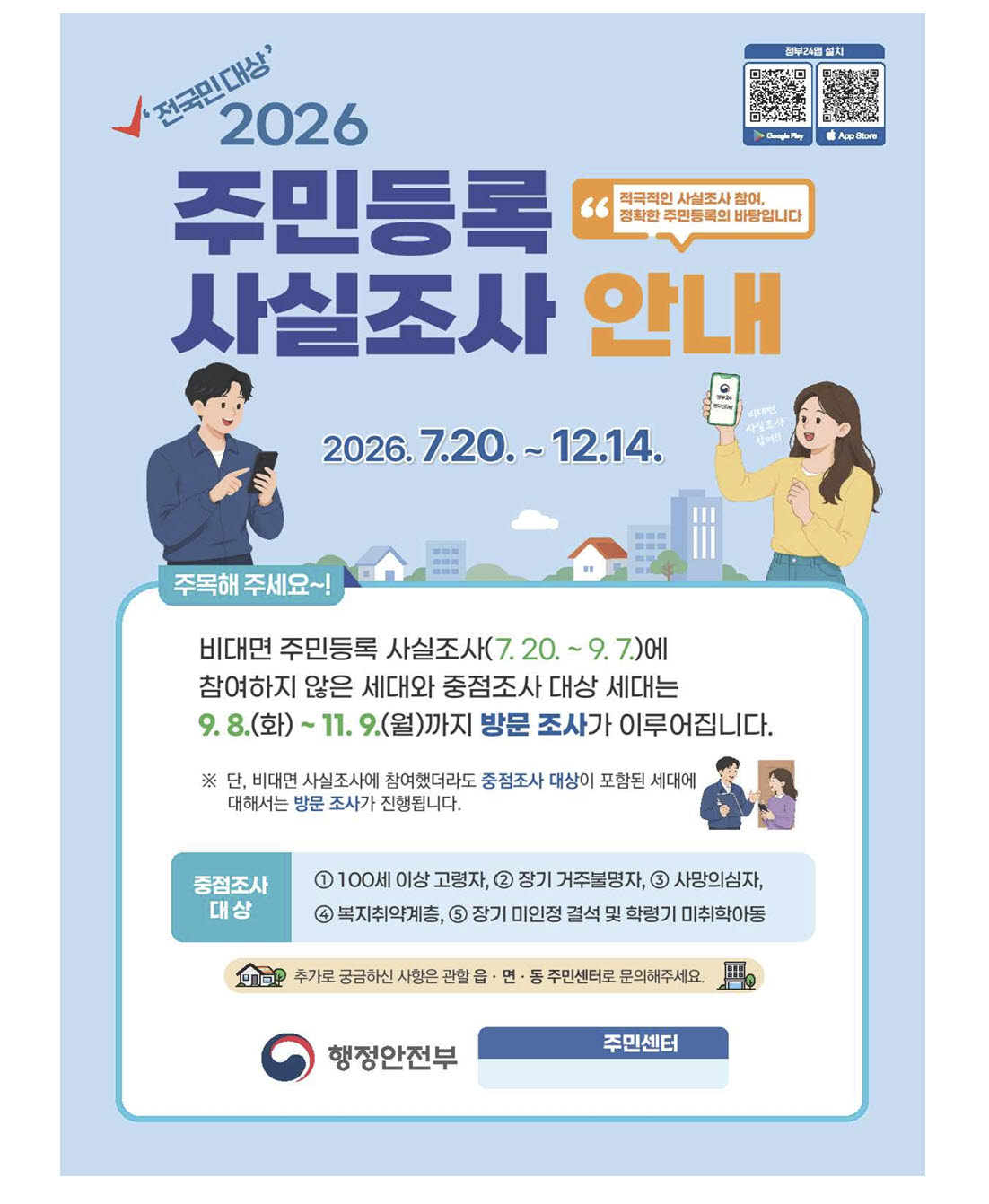 8일부터 주민등록 방문조사…"조사원 증명서 확인하세요"