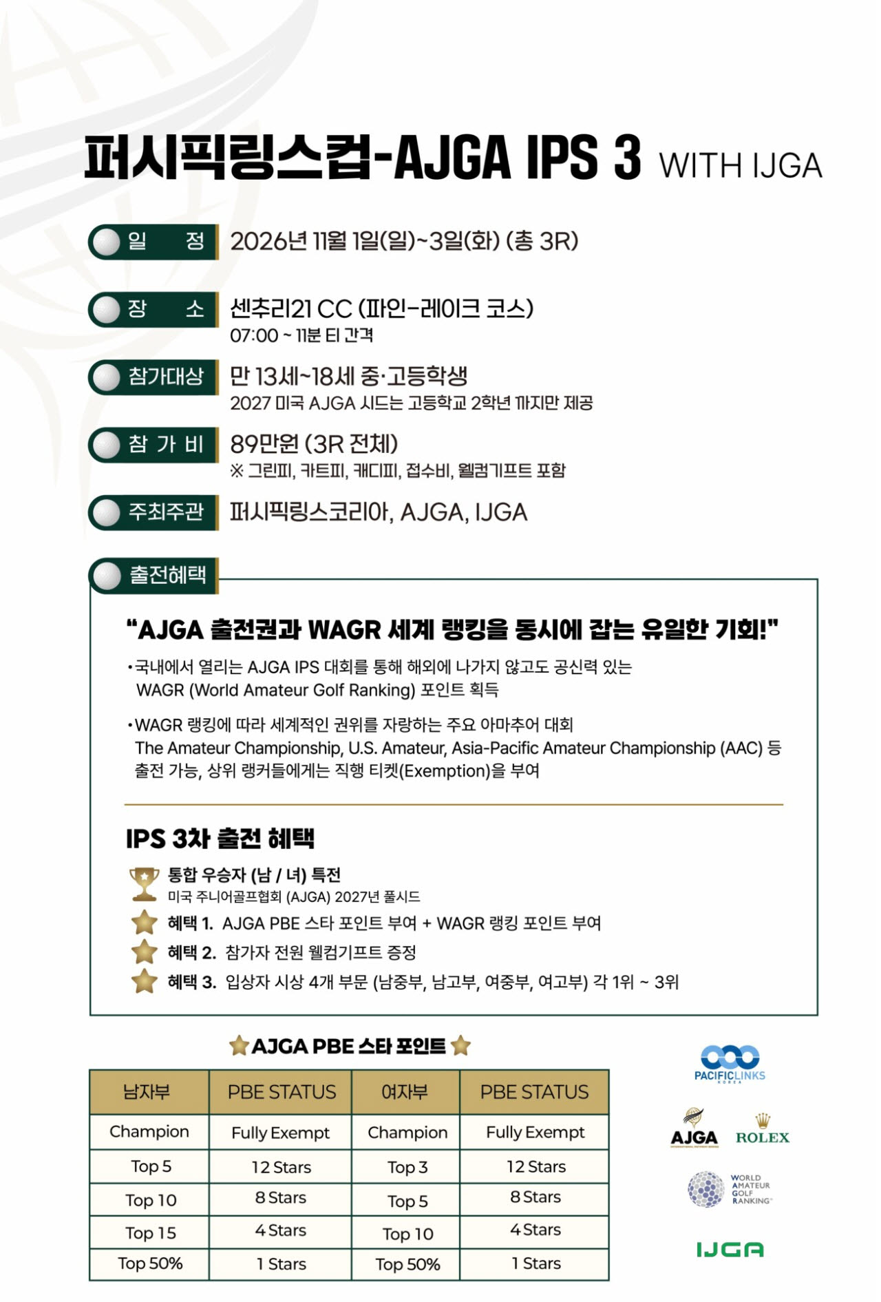 국내서 AJGA 출전권·세계랭킹 포인트 동시에…주니어 골퍼 '美 기회' 넓어진다