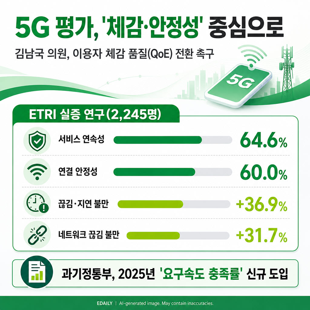 김남국 "5G 속도 경쟁 끝났다…'안정성·체감 품질' 중심 평가로 전환해야"