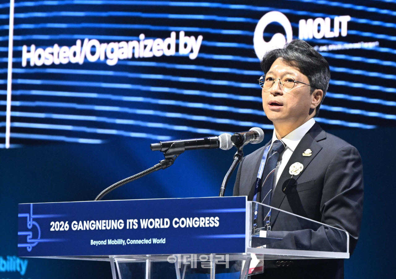 [포토]2026 강릉 ITS 세계총회, '환영사하는 홍지선 장관'