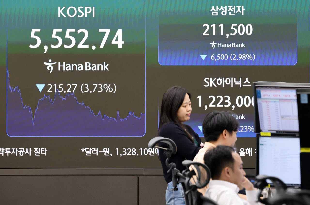 [포토]반등 하루 만에 꺾인 코스피
