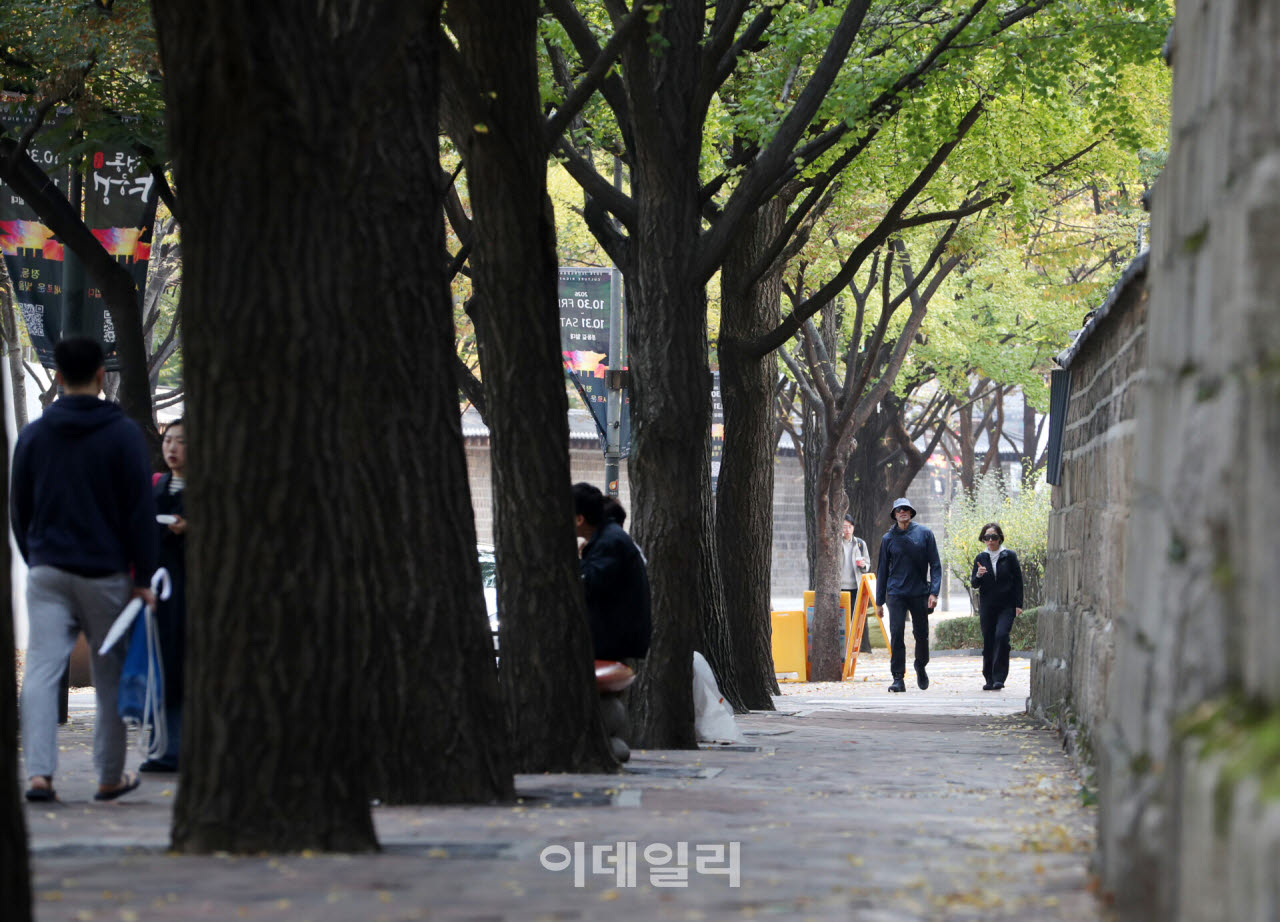 [포토] 덕수궁 돌담길의 가을