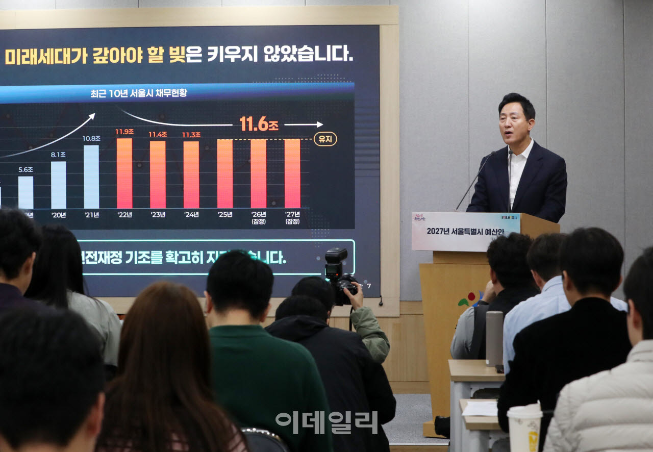[포토] 서울시 내년 예산 설명하는 오세훈 시장