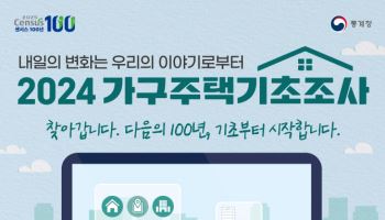 통계청 '2024 가구주택기초조사' 실시…전국 1600만 가구 대상