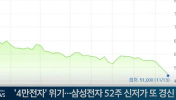 '4만전자' 위기…삼성전자 52주 신저가 또 경신