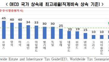 "상속세 완화시 국민소득·기업시총 오른다…개편 시급"