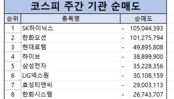 코스피 주간 기관 순매도 1위 ‘SK하이닉스’