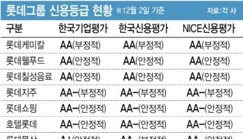 [마켓인]AA급 끝단 몰린 ‘롯데’…12월 정기평가 주목