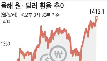 尹탄핵 불확실성…환율, 이틀 만에 12원 상승해 1415원