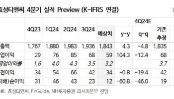 효성티앤씨, 특수가스 사업 양수에 목표가↓…내년 실적개선 기대-NH