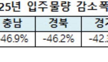 내년 전국 입주물량 올해比 30% '뚝'…세종·대구·충남은 '반토막'