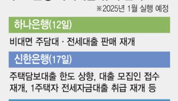 새해 가계대출 문턱 낮아진다…은행, 대출 재개·한도 상향