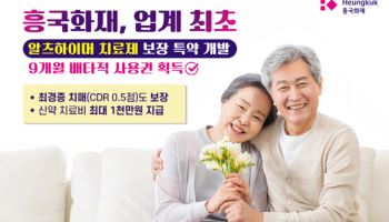 흥국화재, ‘치매 신약치료비 보장 특약’ 9개월 배타적 사용권 획득