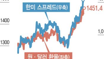 한·미 국고채 금리차 축소…환율급등 진정되나