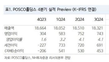 포스코홀딩스, 철강업황 부진·환율급등에 이익↓…목표가↓-NH