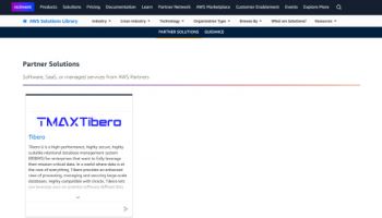 티맥스티베로 DBMS, 'AWS 솔루션즈 라이브러리' 등재