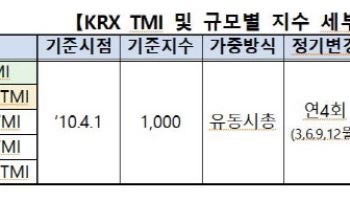 거래소, 韓 증시 '통합' 지수 'KRX TMI' 오는 13일 공개