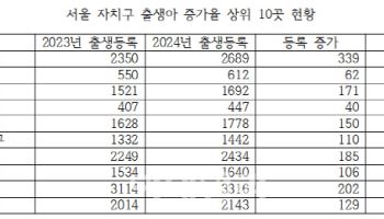 "저출산 극복 총력"…출생아 증가율 상위 서울 자치구는