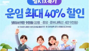 코레일, 설 KTX 최대 40% 할인 특가 상품 판매