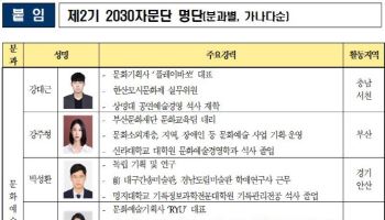 문체부 2030자문단에 문화기획·창업자 등 청년 20명 위촉