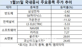 '딥시크 쇼크'에 韓 증시도 출렁…2월 주도주 바뀔까