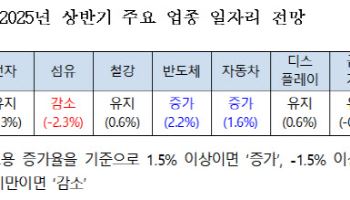 조선·반도체·車 늘고 섬유는 감소…상반기 일자리 전망