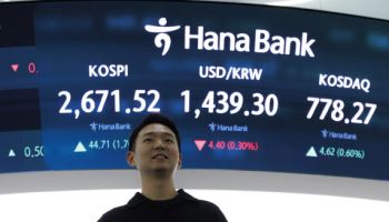 7거래일 오른 코스피 숨고르기, 하락 출발