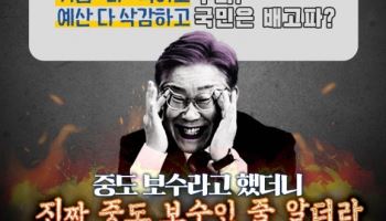 눈 찢은 이재명 사진 올린 국힘...SNS 구설수