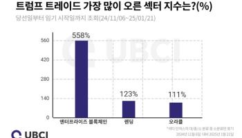 업비트 “트럼프 취임후 최고 상승은 기업용 블록체인”