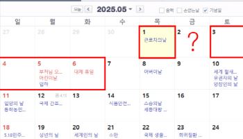"또 쉬냐" vs "6일 황금연휴"…5월 2일 임시공휴일 될까