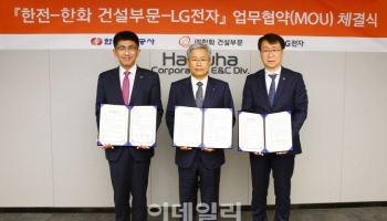 한화 건설부문, 한전·LG전자와 '직류 생태계 조성' 업무협약