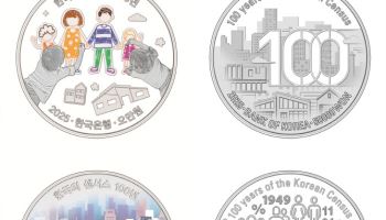 한은, '한국의 센서스 100년' 기념 주화 2종 발행