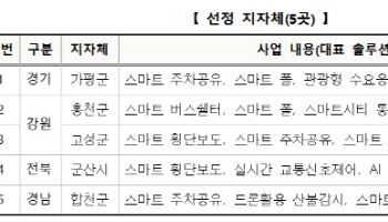 국토부, 스마트도시 솔루션 확산사업 대상지역 5개소 선정