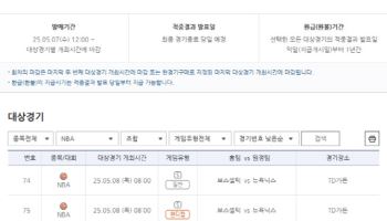 NBA 플레이오프 경기 대상 프로토 승부식 55회차 게임 발매 개시