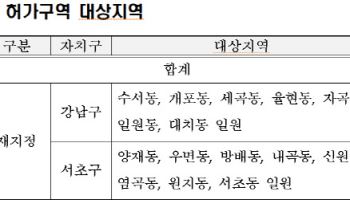 강남·서초 자연녹지지역 일대 '토허구역' 재지정
