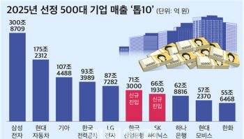 500대기업 매출상위 33곳 교체…산은·SK하이닉스, 톱10 진입