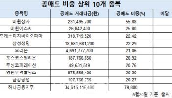 지수 상승 속 공매도도 급증…미원상사 등 ‘표적’
