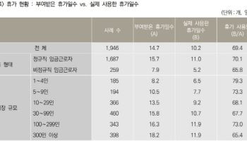 노동硏 "5인미만 사업장 연차휴가 미적용, 헌법 침해 소지"