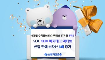 신한운용 ‘SOL KEDI메가테크액티브’, 액티브 ETF 수익률 1위